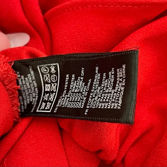 Forever 21 red peplum short‎ sleeve dress - Picture 5 of 6